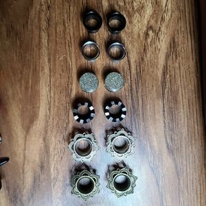 10 pairs 1/2in Plugs Tunnels Tapers Lot